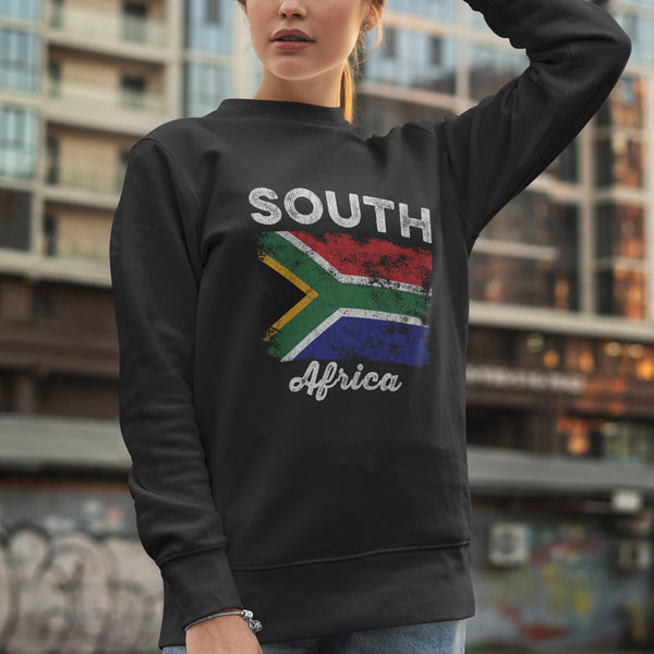 South Africa Flag Distressed Sweatshirt