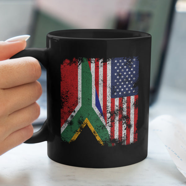 South Africa USA Flag - Half American Mug