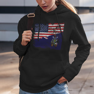 South Georgia and the South Sandwich Islands USA Flag Hoodie