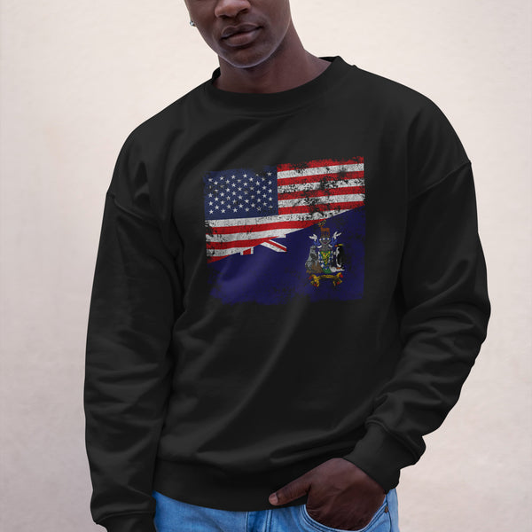 South Georgia and the South Sandwich Islands USA Flag Sweatshirt