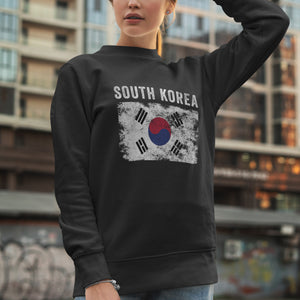 South Korea Flag Distressed Sweatshirt