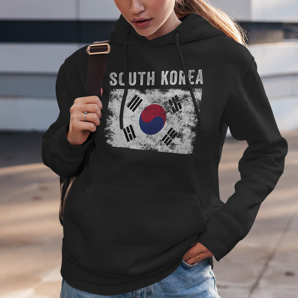 South Korea Flag Distressed Hoodie