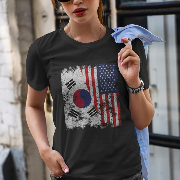 South Korea USA Flag - Half American T-Shirt