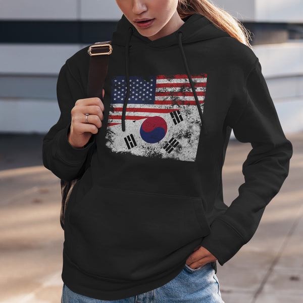 South Korea USA Flag Hoodie