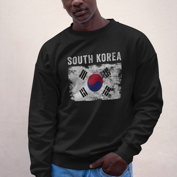 South Korea Flag Distressed Sweatshirt