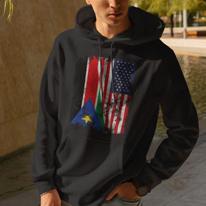 South Sudan 2011-2023 USA Flag Hoodie