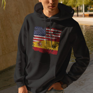 Spain USA Flag Hoodie