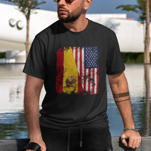 Spain USA Flag - Half American T-Shirt