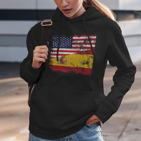 Spain USA Flag Hoodie