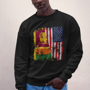 Sri Lanka USA Flag - Half American Sweatshirt
