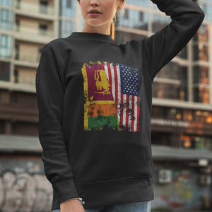 Sri Lanka USA Flag - Half American Sweatshirt