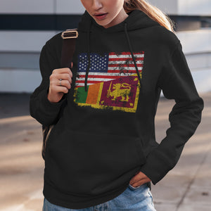 Sri Lanka USA Flag Hoodie