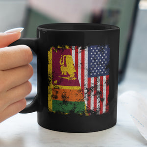 Sri Lanka USA Flag - Half American Mug