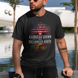 American Grown Sri Lankan Roots Flag T-Shirt