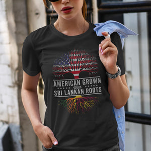American Grown Sri Lankan Roots Flag T-Shirt