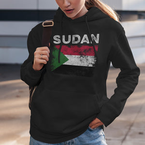 Sudan Flag Distressed - Sudanese Flag Hoodie