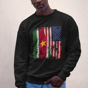 Suriname USA Flag - Half American Sweatshirt