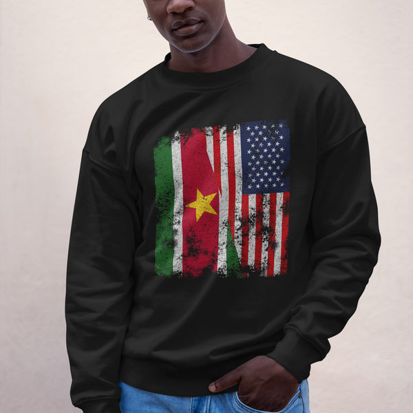 Suriname USA Flag - Half American Sweatshirt