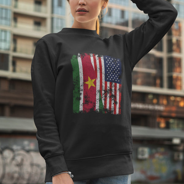 Suriname USA Flag - Half American Sweatshirt