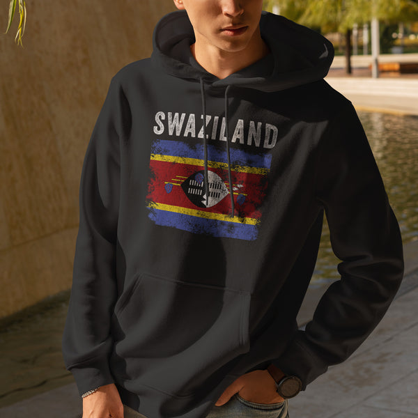 Swaziland Flag Distressed - Swazi Flag Hoodie