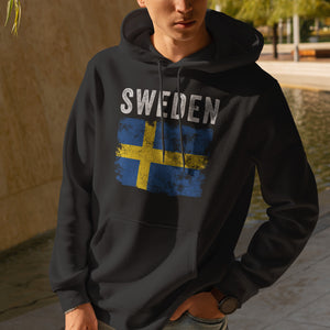 Sweden Flag Distressed - Swedish Flag Hoodie