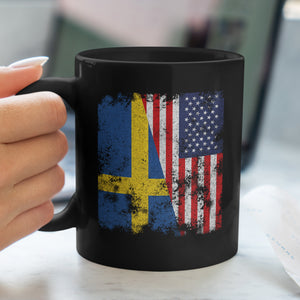 Sweden USA Flag - Half American Mug
