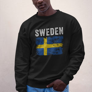 Sweden Flag Distressed - Swedish Flag Sweatshirt