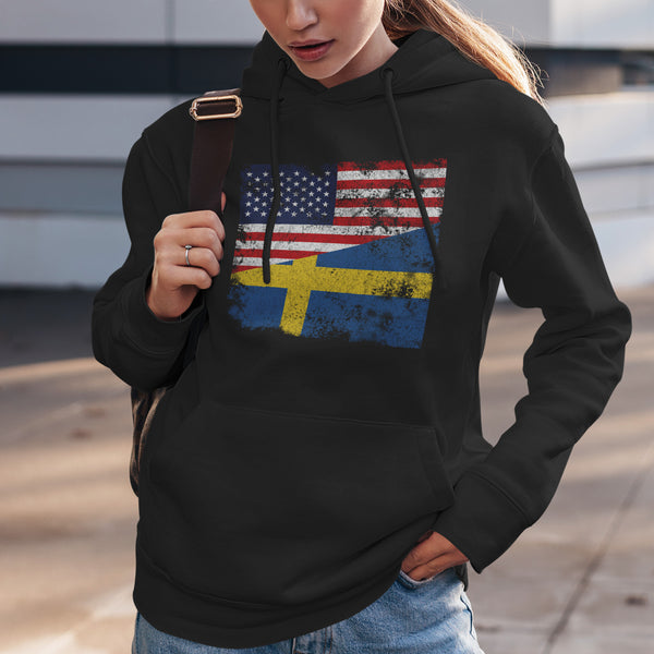 Sweden USA Flag Hoodie