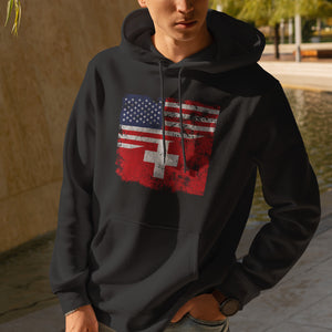 Switzerland USA Flag Hoodie