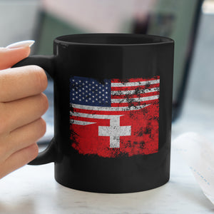 Switzerland USA Flag Mug