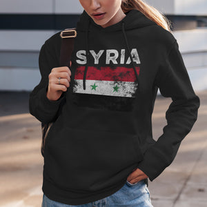 Syria Flag Distressed - Syrian Flag Hoodie