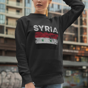 Syria Flag Distressed - Syrian Flag Sweatshirt