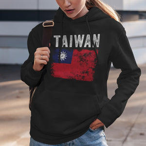 Taiwan Flag Distressed - Taiwanese Flag Hoodie