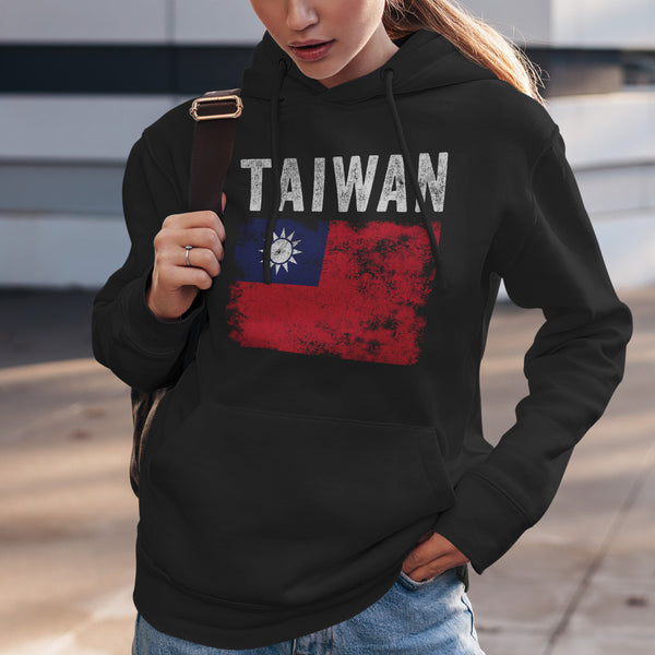 Taiwan Flag Distressed - Taiwanese Flag Hoodie