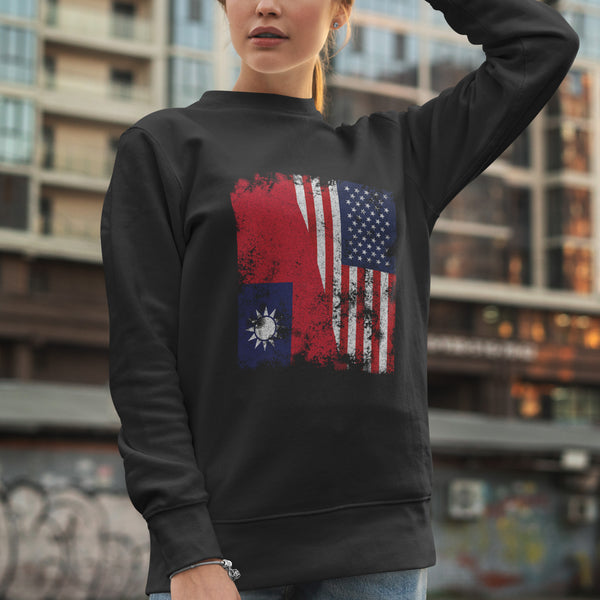 Taiwan USA Flag - Half American Sweatshirt