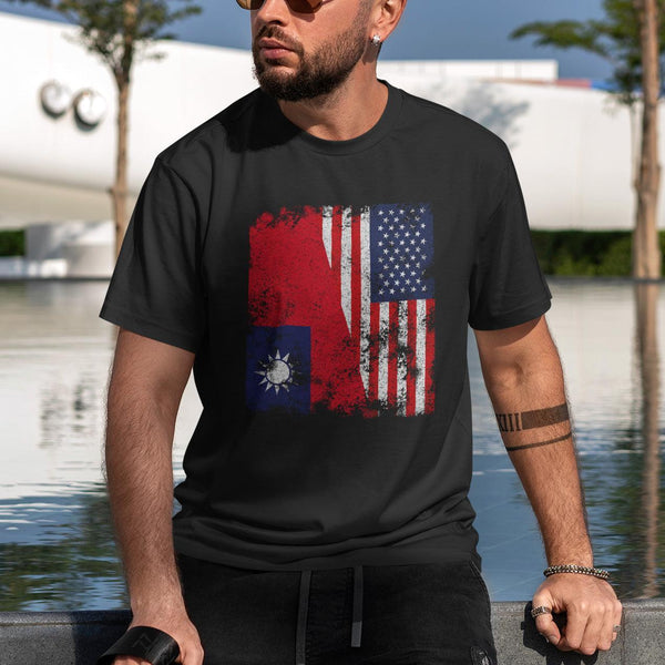 Taiwan USA Flag - Half American T-Shirt