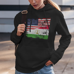 Tajikistan USA Flag Hoodie