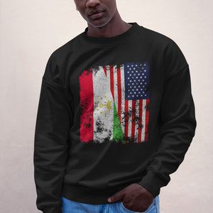 Tajikistan USA Flag - Half American Sweatshirt