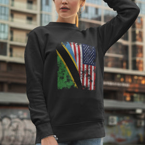 Tanzania USA Flag - Half American Sweatshirt