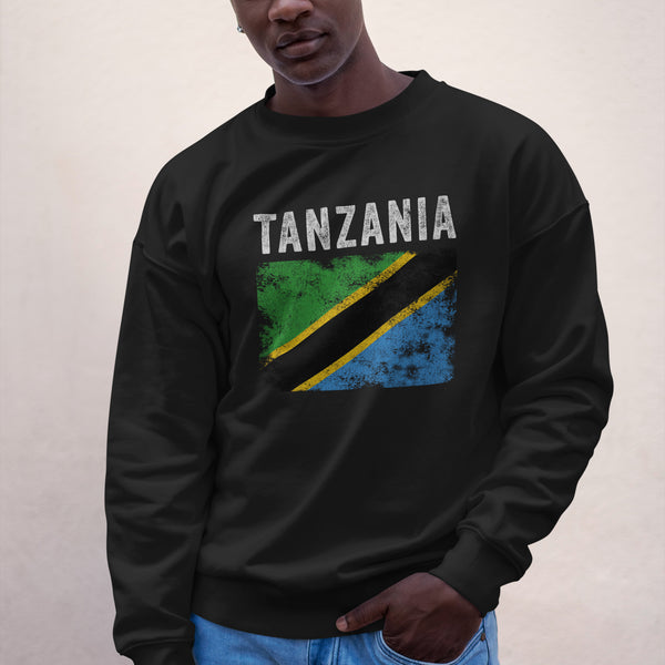 Tanzania Flag Distressed Tanzanian Flag Sweatshirt