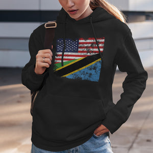Tanzania USA Flag Hoodie
