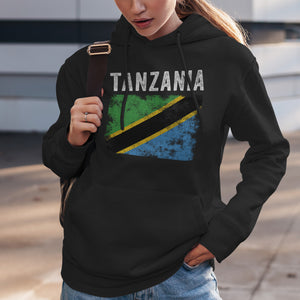 Tanzania Flag Distressed Tanzanian Flag Hoodie