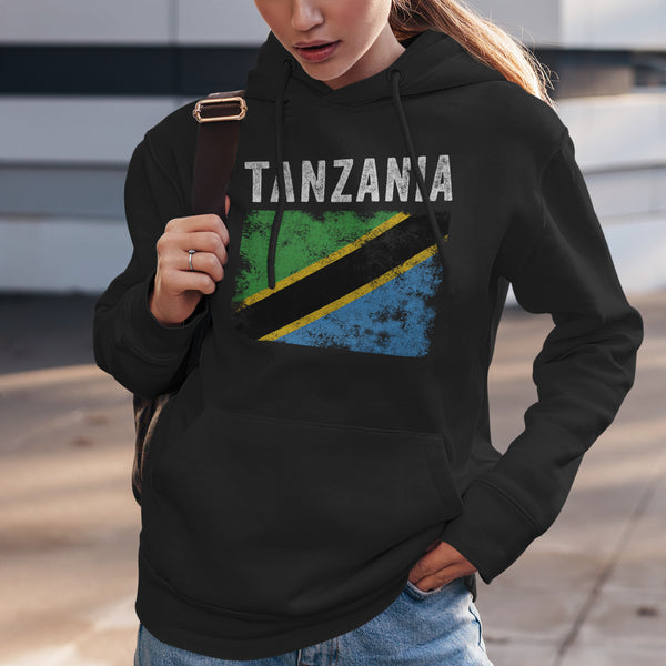 Tanzania Flag Distressed Tanzanian Flag Hoodie