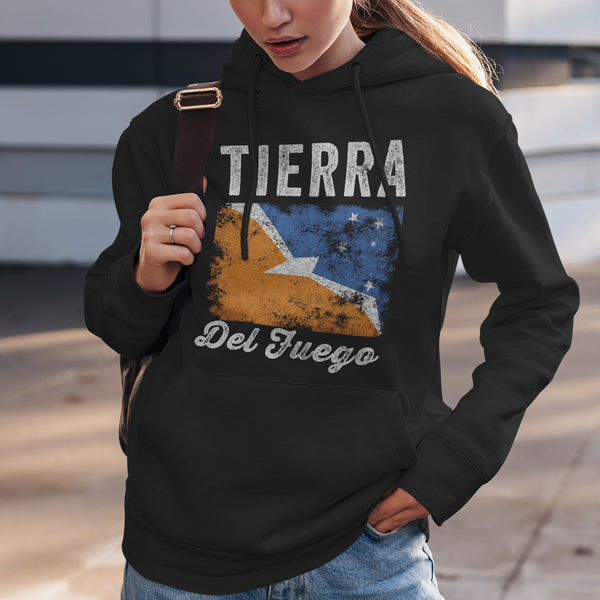 Tierra Del Fuego Flag Distressed Hoodie