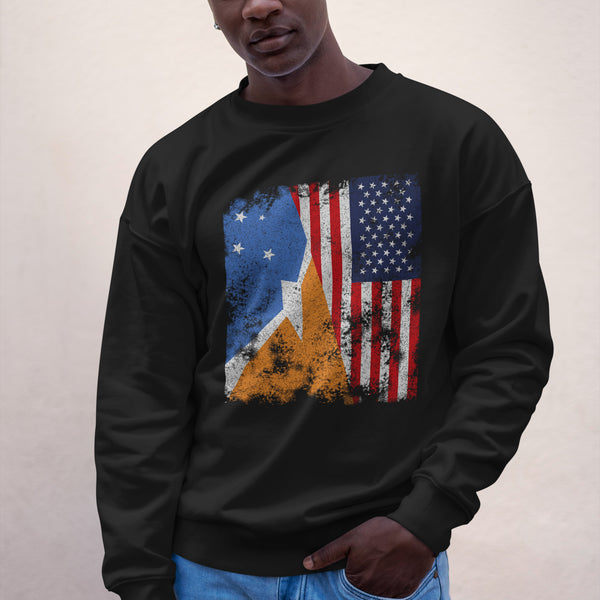 Tierra Del Fuego USA Flag Half American Sweatshirt