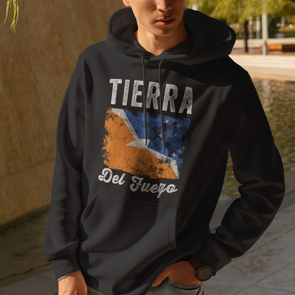 Tierra Del Fuego Flag Distressed Hoodie