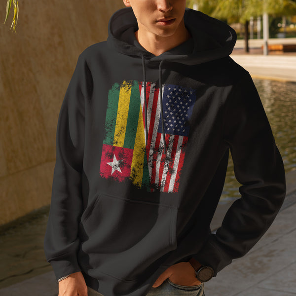Togo USA Flag - Half American Hoodie