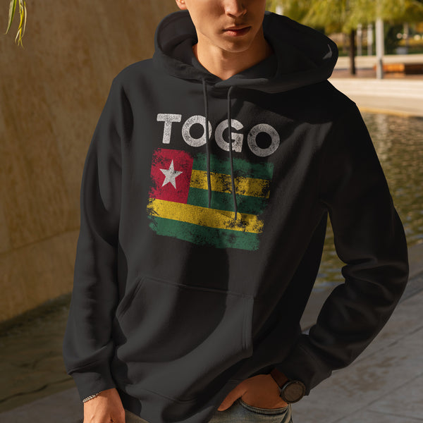Togo Flag Distressed - Togolese Flag Hoodie