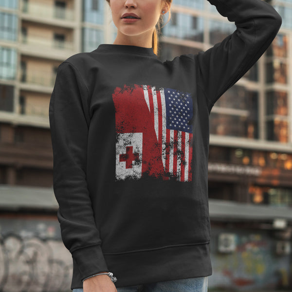 Tonga USA Flag - Half American Sweatshirt