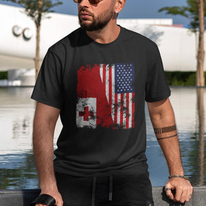 Tonga USA Flag - Half American T-Shirt